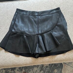 Black Leather Skort